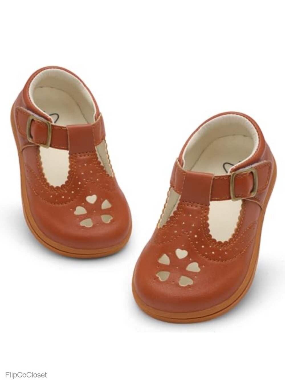 Girls Mary Jane Flats Wide Toe Box Leather Dress Shoes Hook Loop
